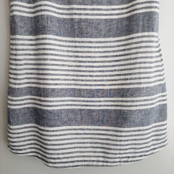 BEACH LUNCH LOUNGE | Linen Cotton Blend Stripped Mini Dress Mini Sz M - Picture 9 of 12